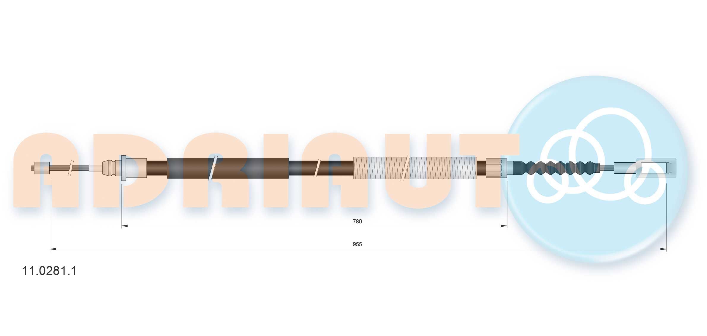 Trosas, stovėjimo stabdys ADRIAUTO 11.0281.1