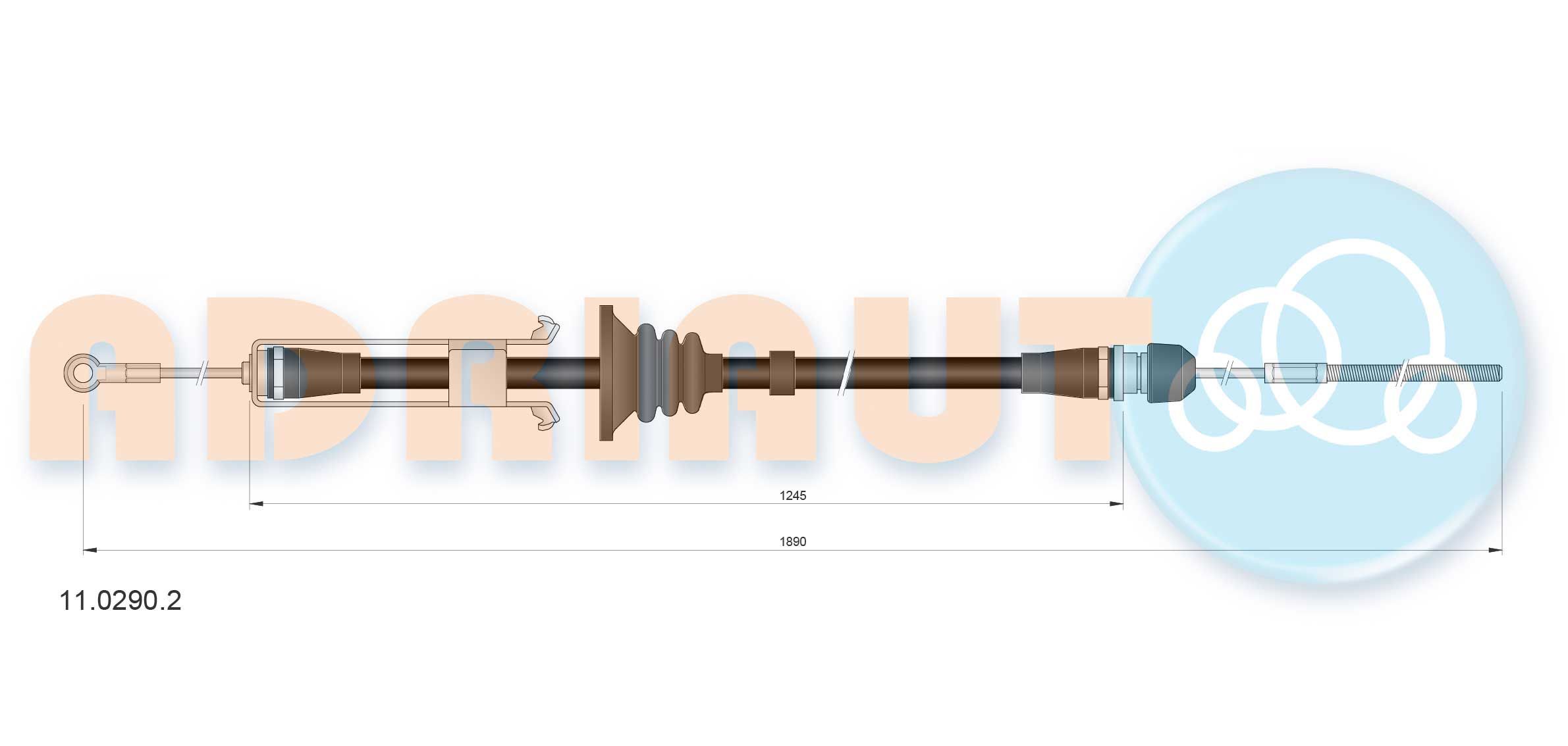 Trosas, stovėjimo stabdys ADRIAUTO 11.0290.2
