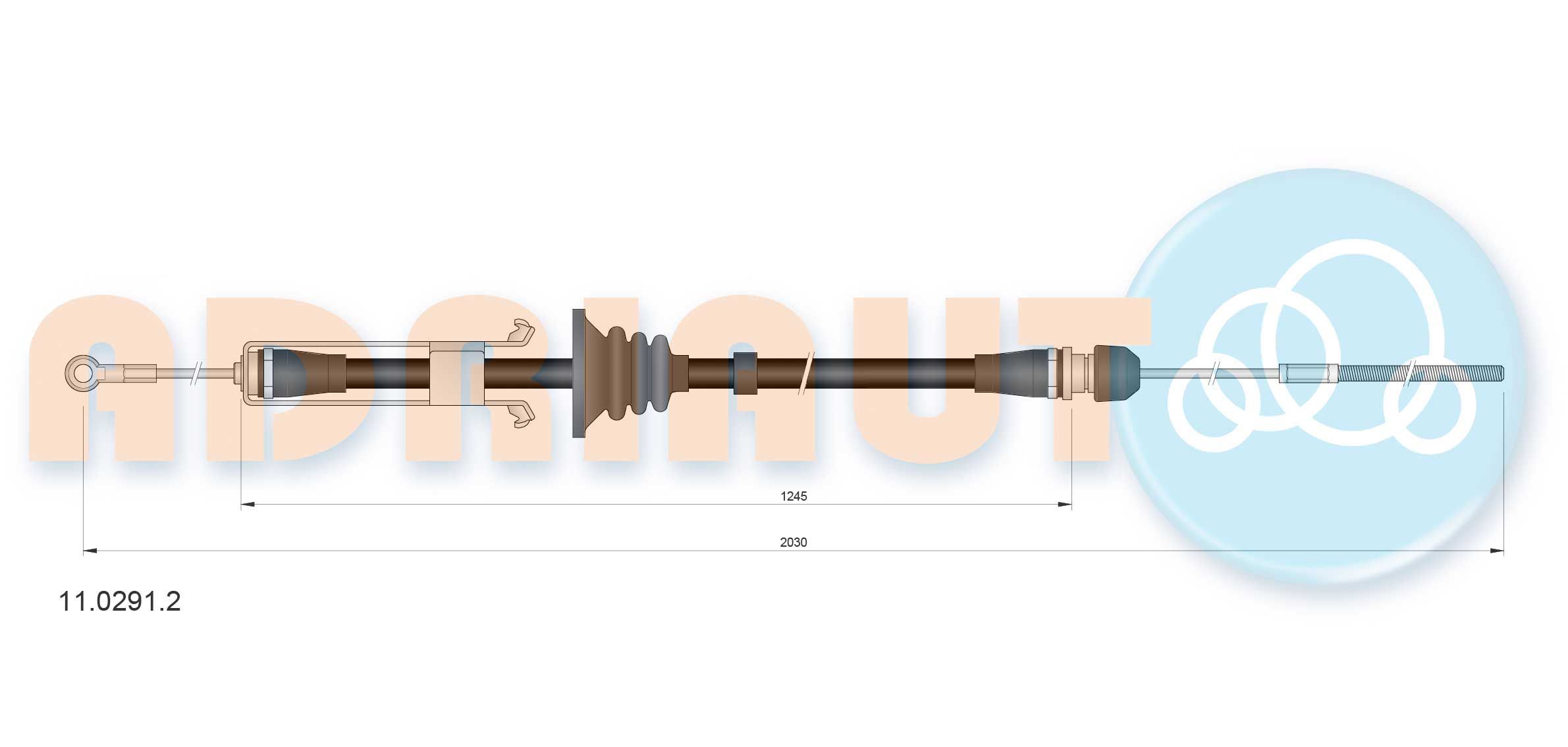 Trosas, stovėjimo stabdys ADRIAUTO 11.0291.2