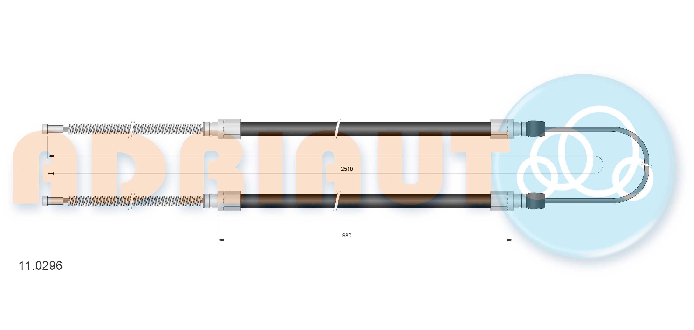 Trosas, stovėjimo stabdys ADRIAUTO 11.0296
