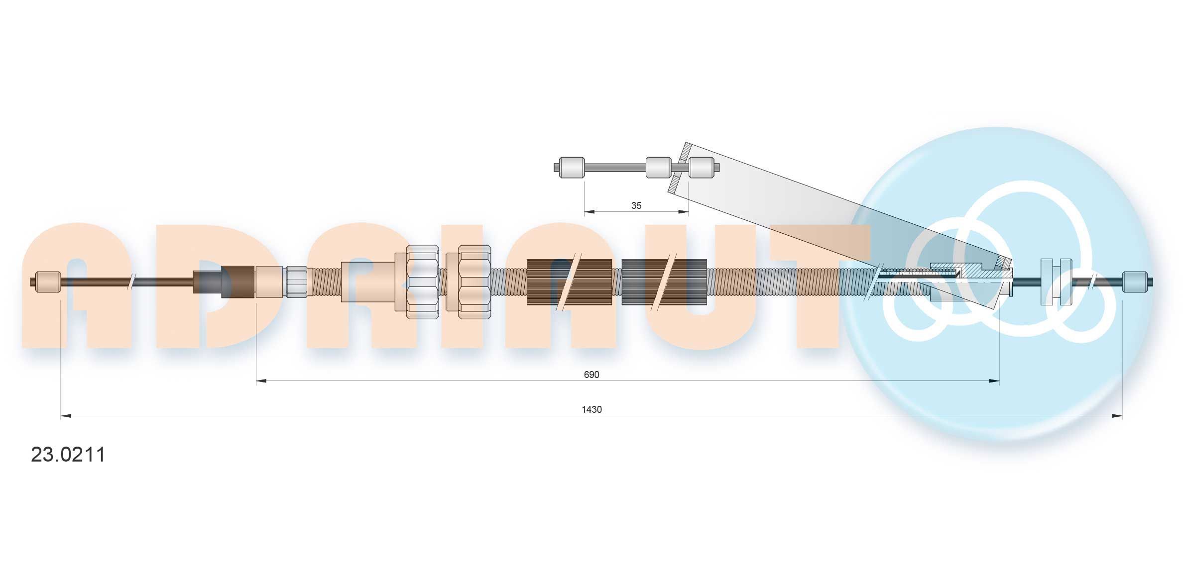 Trosas, stovėjimo stabdys ADRIAUTO 23.0211