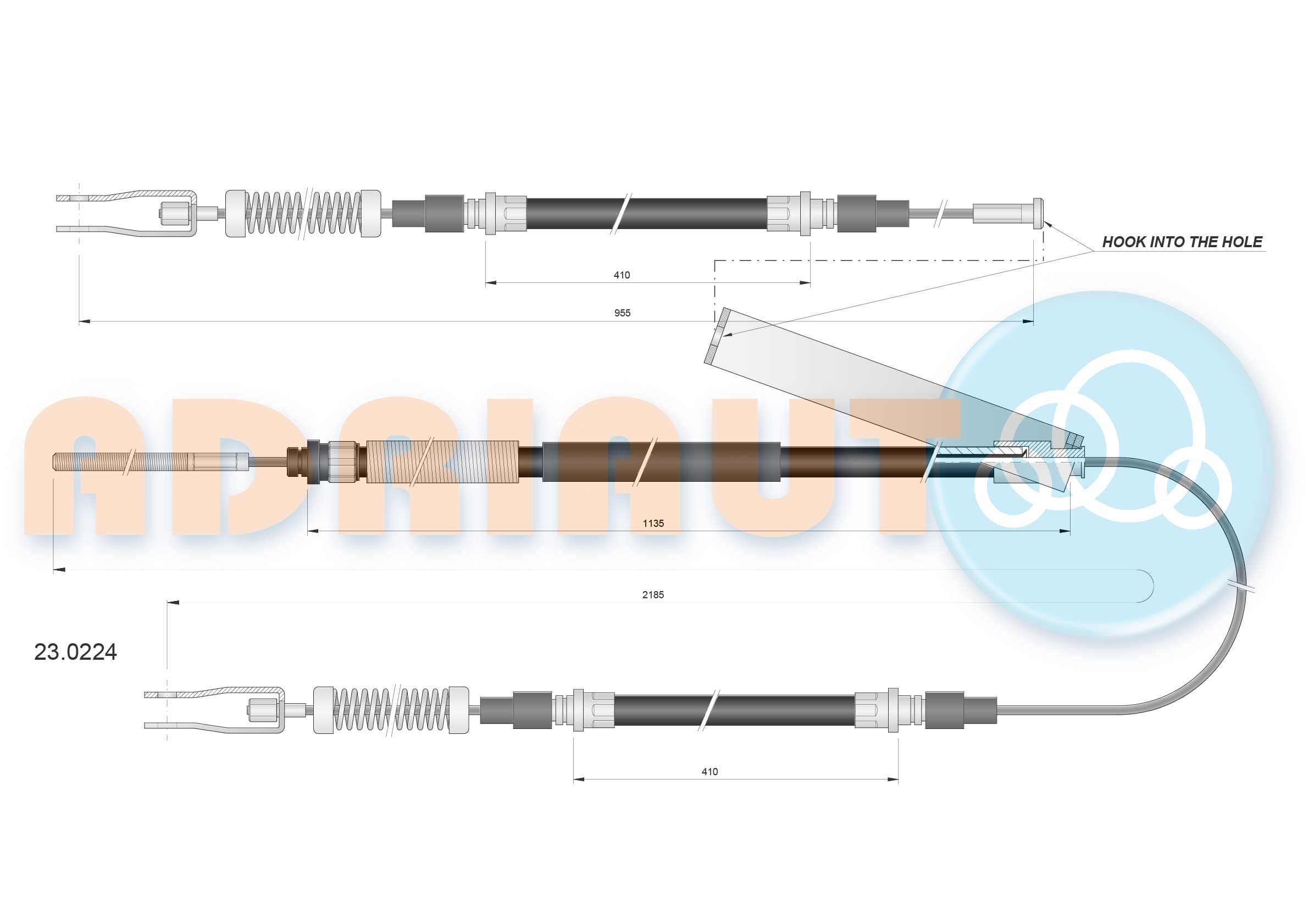 Trosas, stovėjimo stabdys ADRIAUTO 23.0224