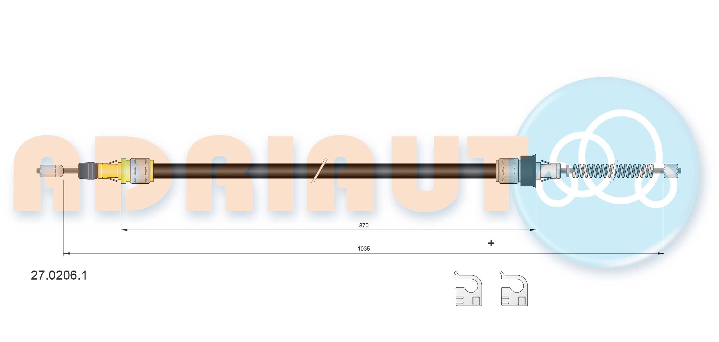 Trosas, stovėjimo stabdys ADRIAUTO 27.0206.1