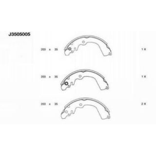 Stabdžių trinkelių komplektas NIPPARTS J3505005