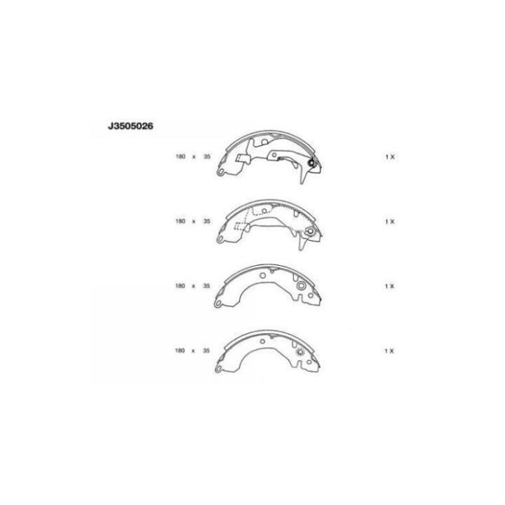 Stabdžių trinkelių komplektas NIPPARTS J3505026