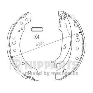 Stabdžių trinkelių komplektas NIPPARTS N3505043