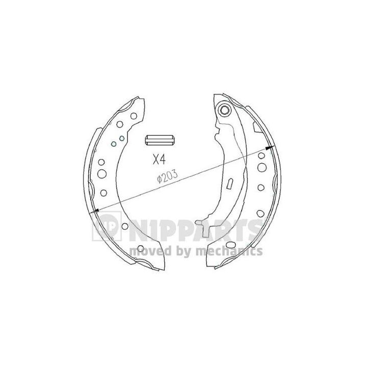 Stabdžių trinkelių komplektas NIPPARTS N3505043