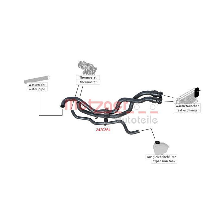 Radiatoriaus žarna METZGER 2420364