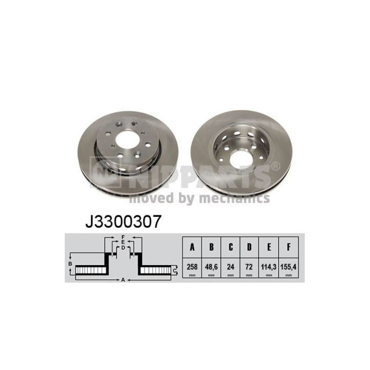 Stabdžių diskas NIPPARTS J3300307