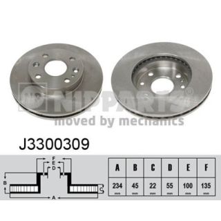 Stabdžių diskas NIPPARTS J3300309