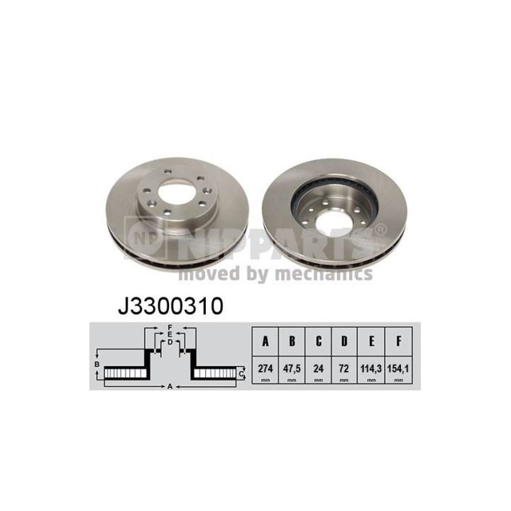 Stabdžių diskas NIPPARTS J3300310