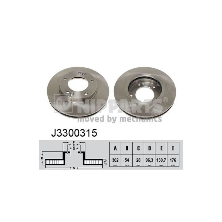 Stabdžių diskas NIPPARTS J3300315