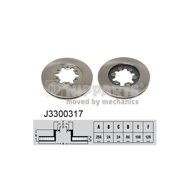 Stabdžių diskas NIPPARTS J3300317