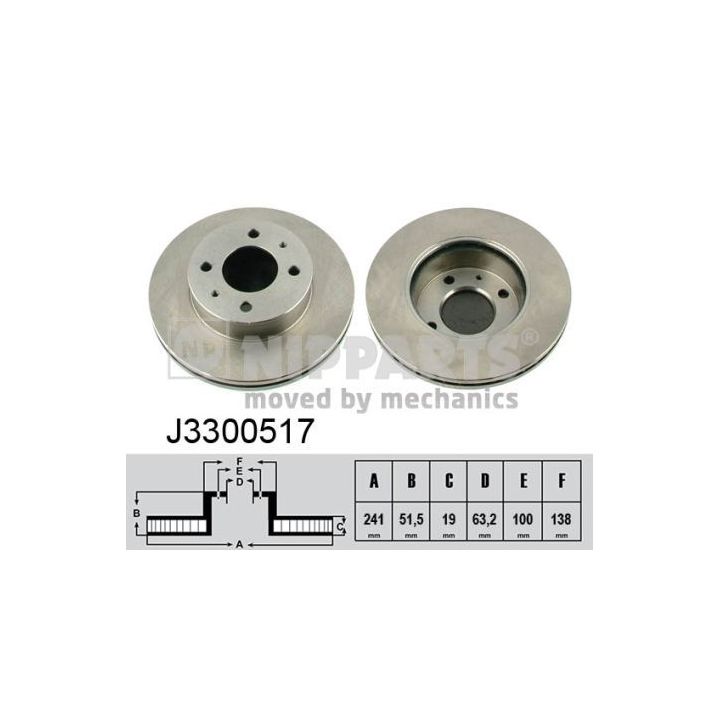 Stabdžių diskas NIPPARTS J3300517