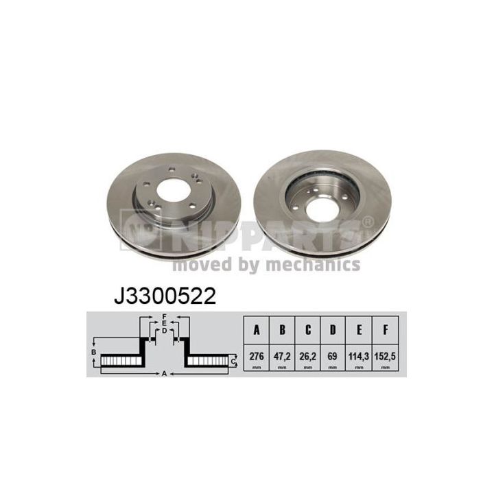 Stabdžių diskas NIPPARTS J3300522