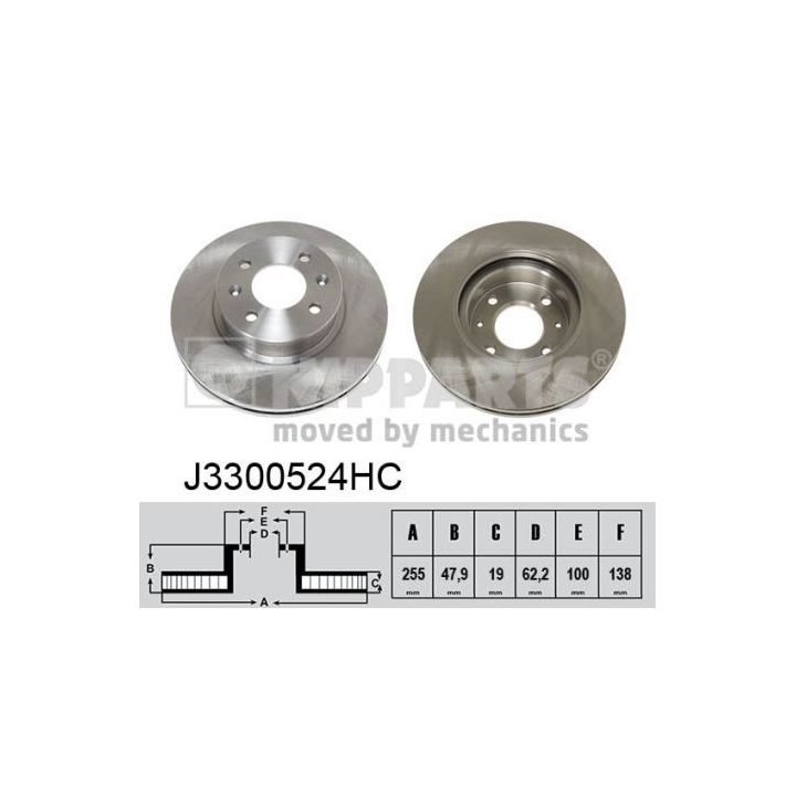 Stabdžių diskas NIPPARTS J3300524HC