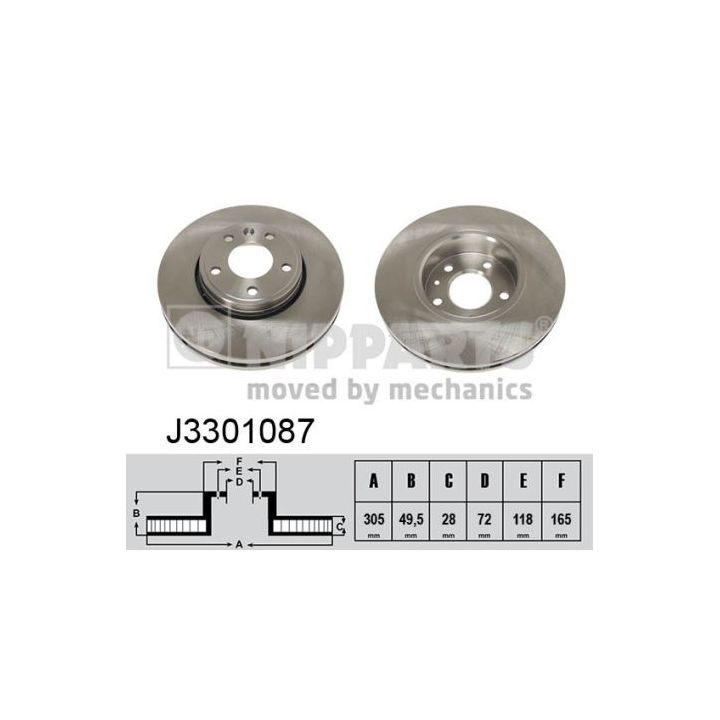 Stabdžių diskas NIPPARTS J3301087