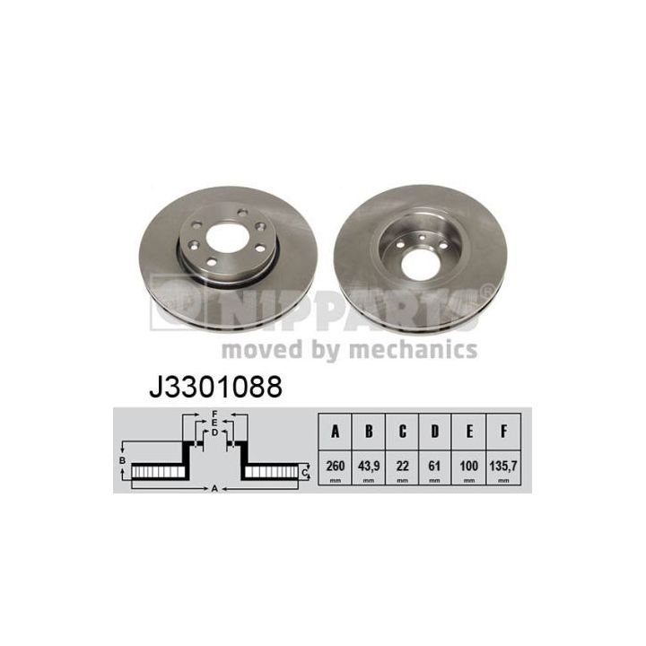 Stabdžių diskas NIPPARTS J3301088