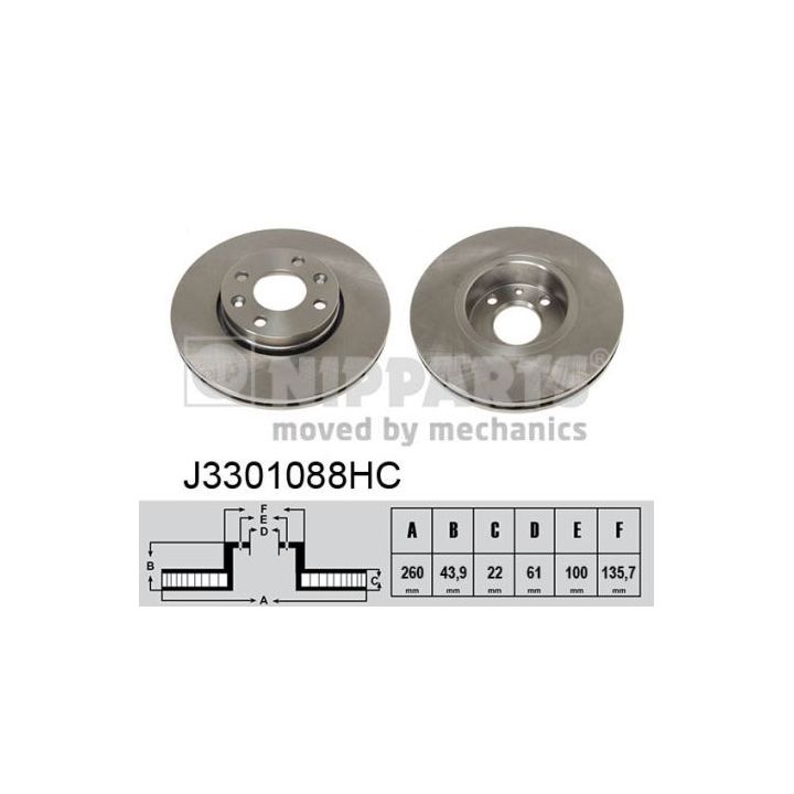 Stabdžių diskas NIPPARTS J3301088HC