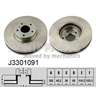 Stabdžių diskas NIPPARTS J3301091