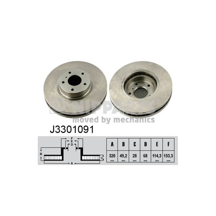 Stabdžių diskas NIPPARTS J3301091