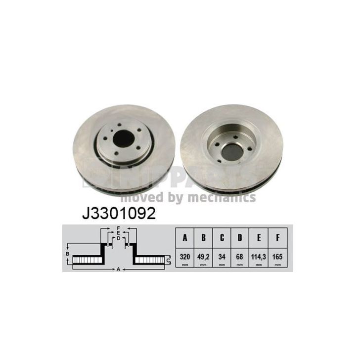 Stabdžių diskas NIPPARTS J3301092