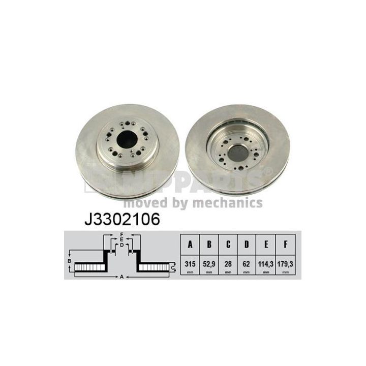Stabdžių diskas NIPPARTS J3302106