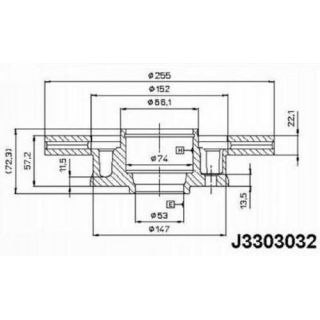 Stabdžių diskas NIPPARTS J3303032