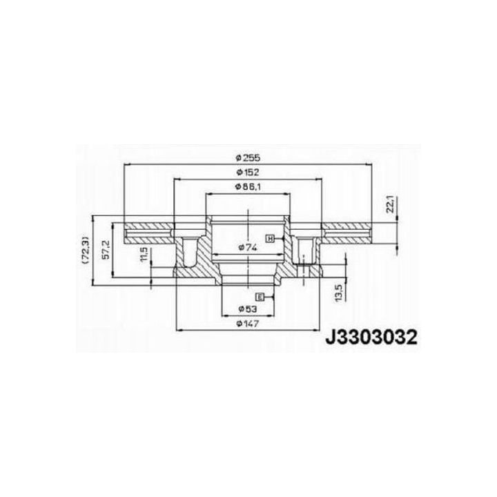 Stabdžių diskas NIPPARTS J3303032