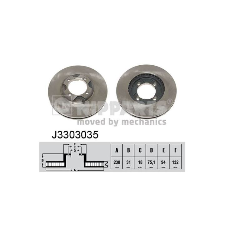 Stabdžių diskas NIPPARTS J3303035