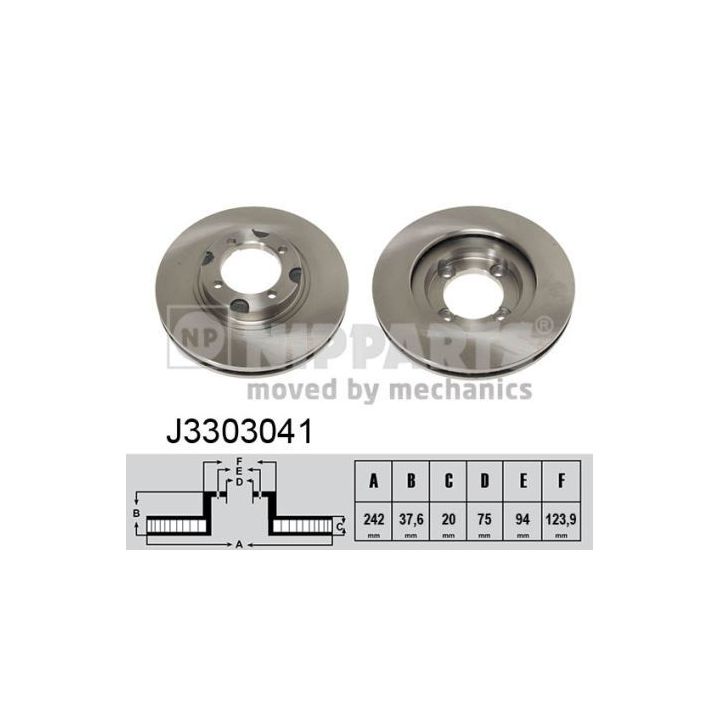 Stabdžių diskas NIPPARTS J3303041