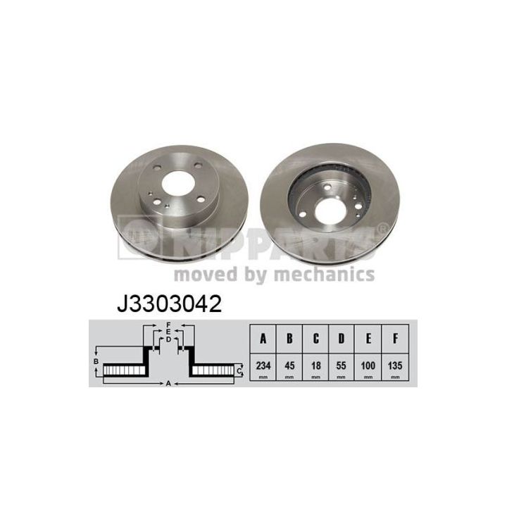 Stabdžių diskas NIPPARTS J3303042