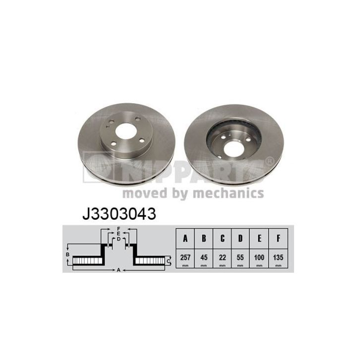Stabdžių diskas NIPPARTS J3303043