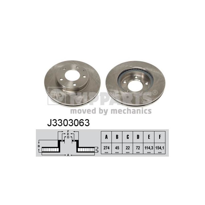 Stabdžių diskas NIPPARTS J3303063