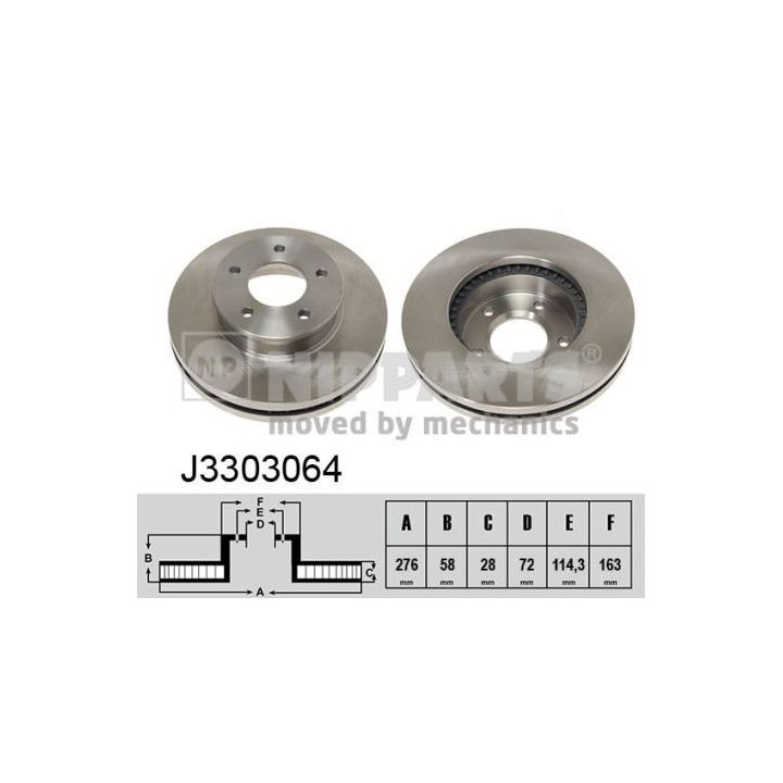 Stabdžių diskas NIPPARTS J3303064