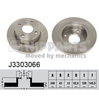 Stabdžių diskas NIPPARTS J3303066