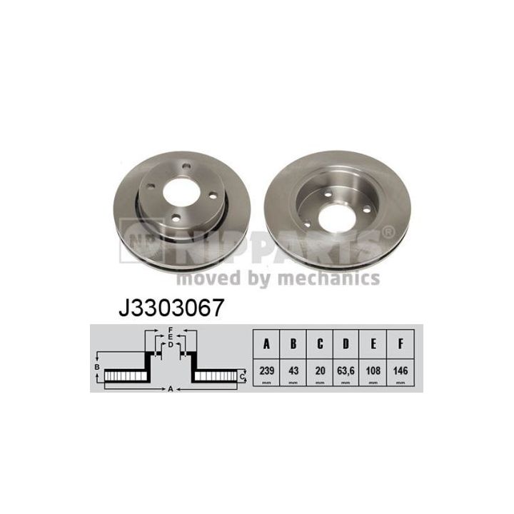 Stabdžių diskas NIPPARTS J3303067