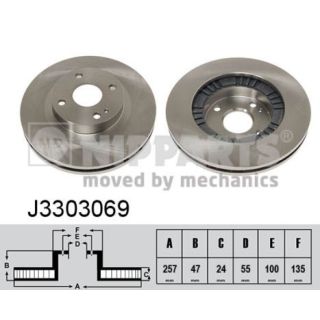 Stabdžių diskas NIPPARTS J3303069