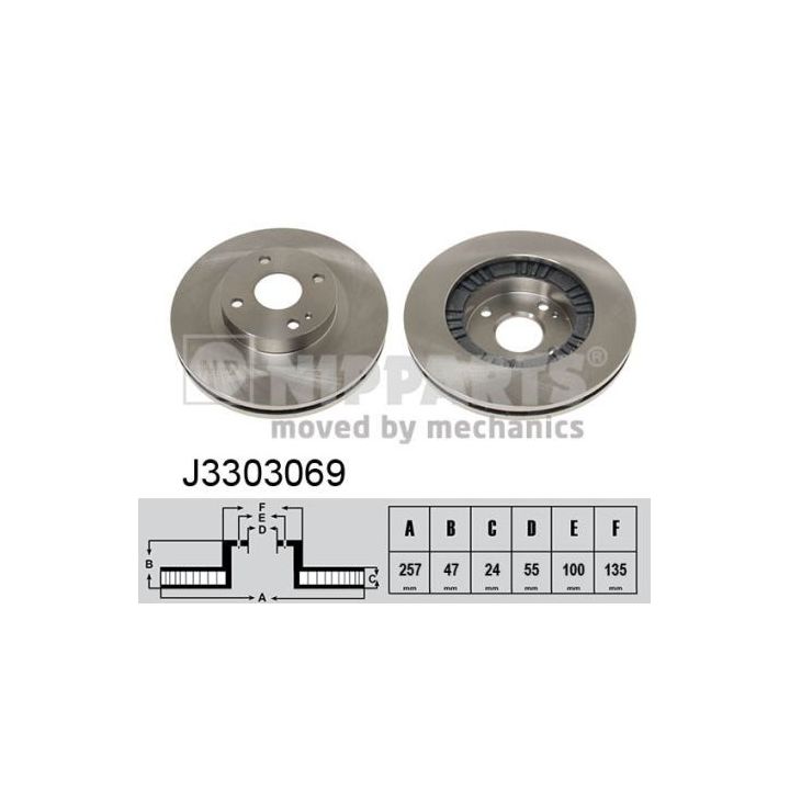 Stabdžių diskas NIPPARTS J3303069