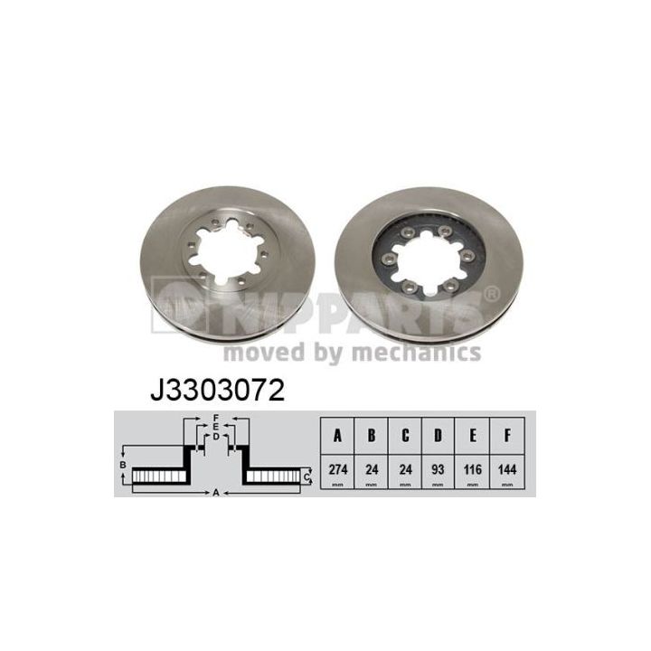 Stabdžių diskas NIPPARTS J3303072