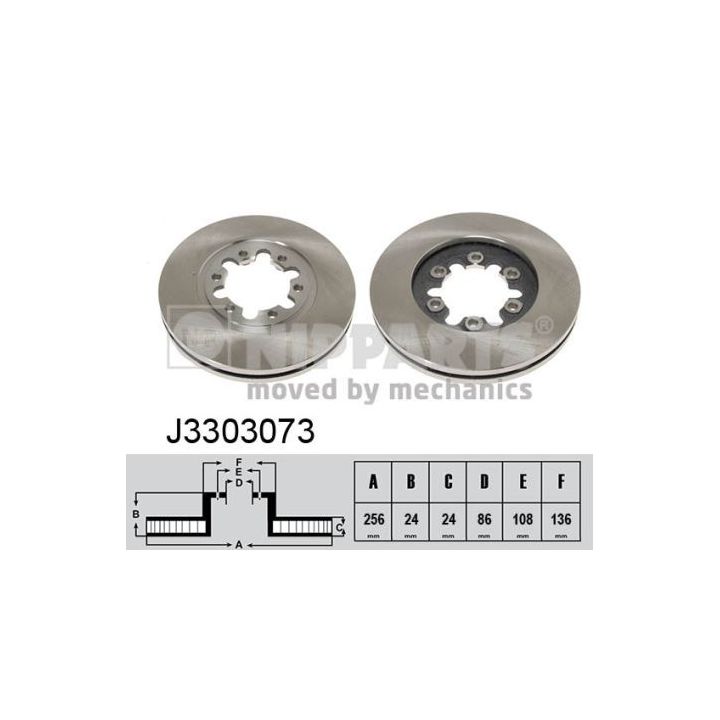 Stabdžių diskas NIPPARTS J3303073