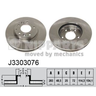 Stabdžių diskas NIPPARTS J3303076