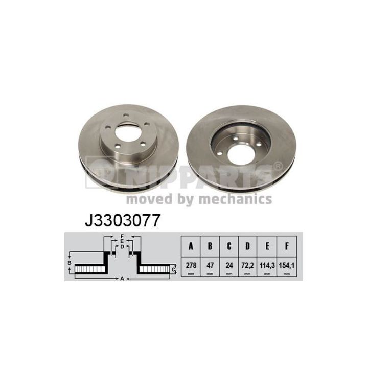 Stabdžių diskas NIPPARTS J3303077