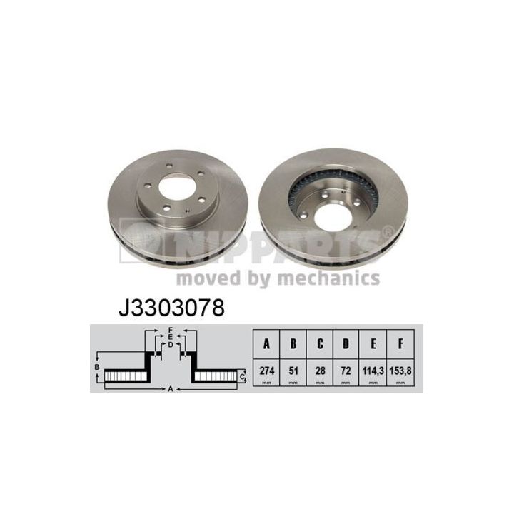 Stabdžių diskas NIPPARTS J3303078