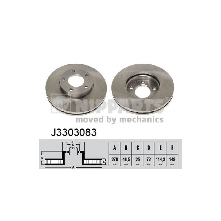 Stabdžių diskas NIPPARTS J3303083