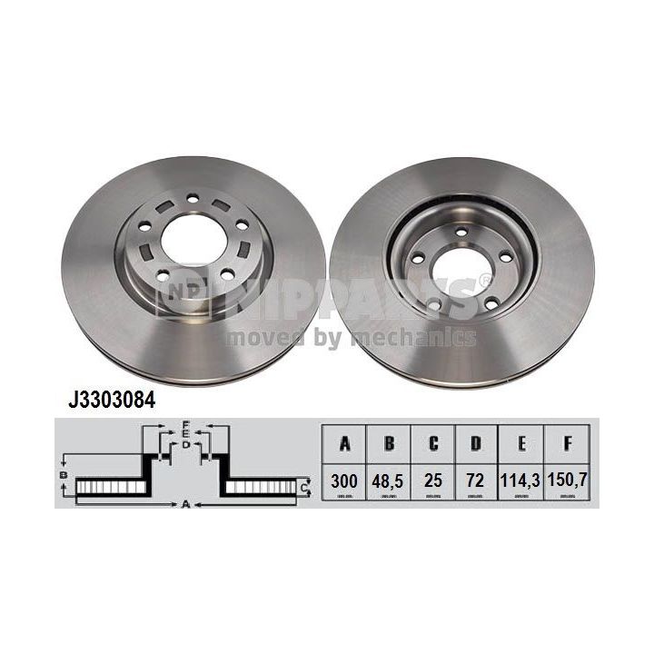 Stabdžių diskas NIPPARTS J3303084