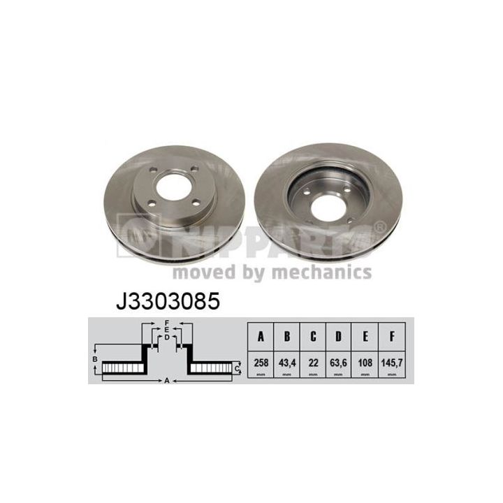 Stabdžių diskas NIPPARTS J3303085