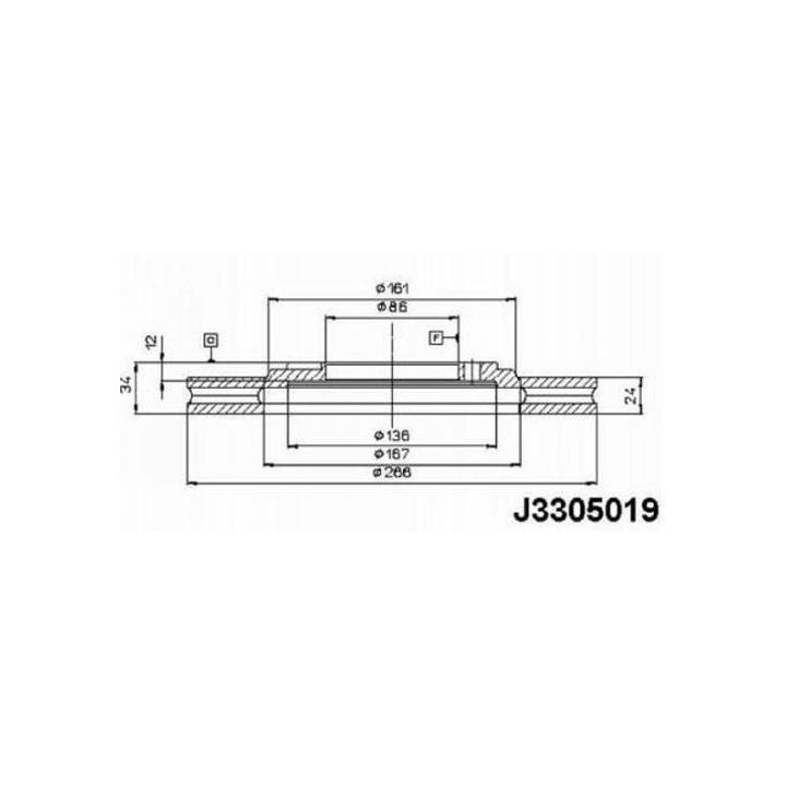 Stabdžių diskas NIPPARTS J3305019