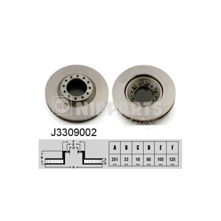 Stabdžių diskas NIPPARTS J3309002