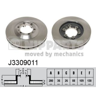 Stabdžių diskas NIPPARTS J3309011